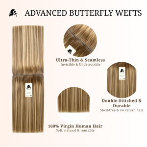 Butterfly weft 120grams 16inches T4-P9/18/60
